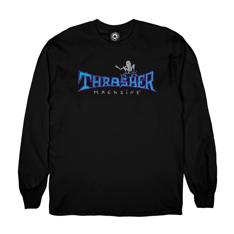 Thrasher Gonz Thumbs Up Black Long Sleeve Shirt [Size: XL]