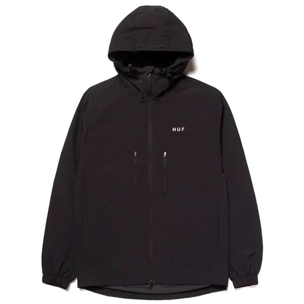 Huf Essentials Zip Standard Shell Black Jacket [Size: XL]