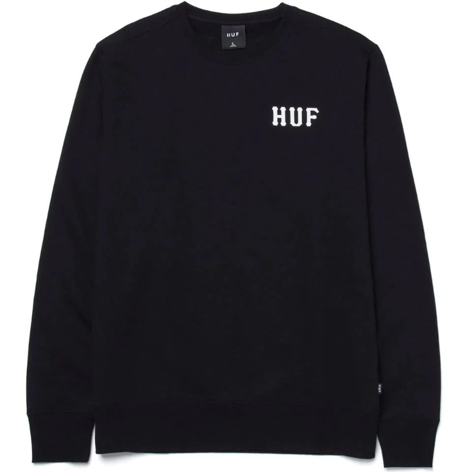HUF Essentials Classic H Black Crew Jumper [Size: L]