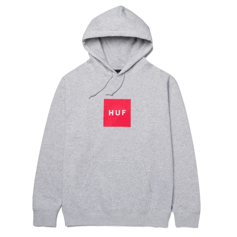 HUF Essential Box Logo Athletic Heather Hoodie [Size: M]