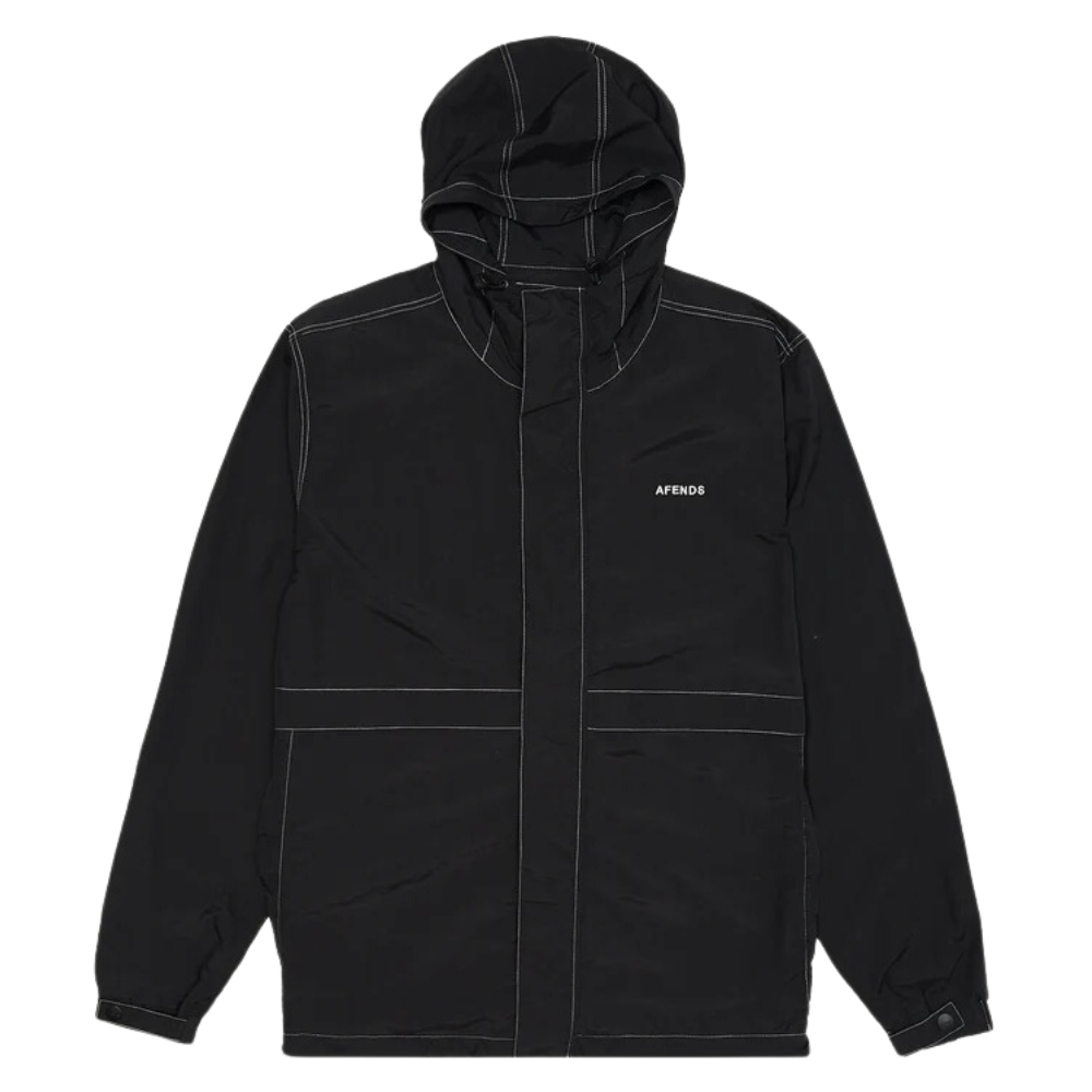 Afends Liquid Space Recycled Black Spray Jacket [Size: M]
