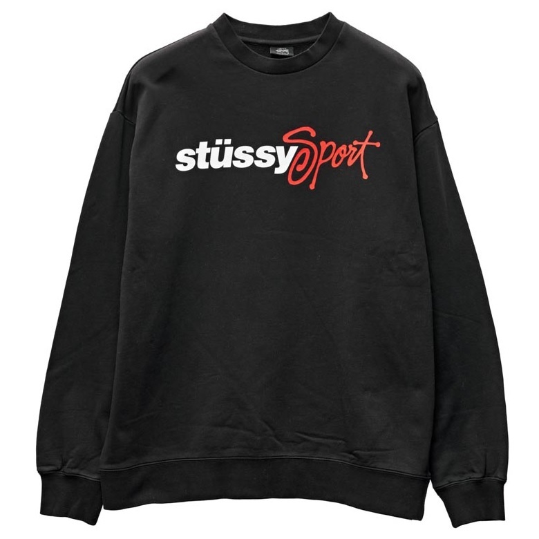 Stussy Sport 50 50 Pigment Black Crew Jumper