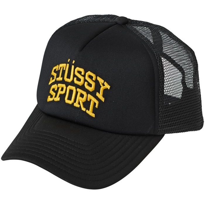 Stussy Sport Black Trucker Hat