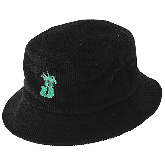 Stussy Crown Cord Black Bucket Hat [Size: L/XL]