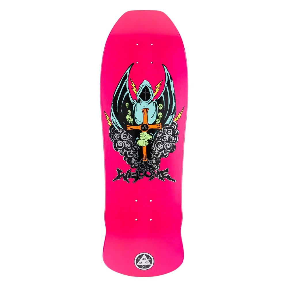 Welcome Knight On Early Grab Neon Pink Dip 10 Skateboard Deck