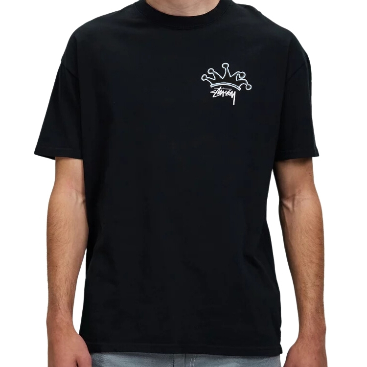 Stussy S Crown 50 50 Black T-Shirt [Size: M]