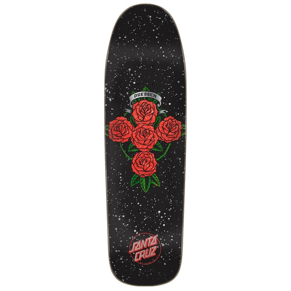 Santa Cruz Dressen Rose Cross Shaped 9.31 Skateboard Deck