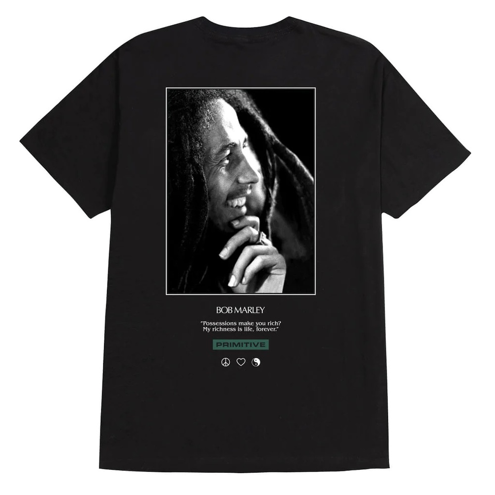Primitive Bob Marley Life Forever Black T-Shirt [Size: M]