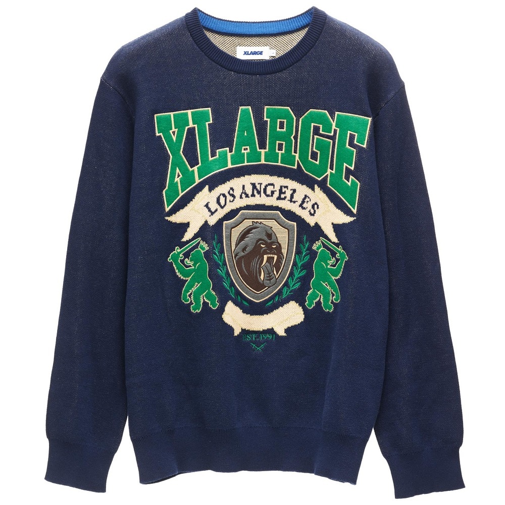 XLarge Emblem Logo Sweater Navy Crew Jumper [Size: M]