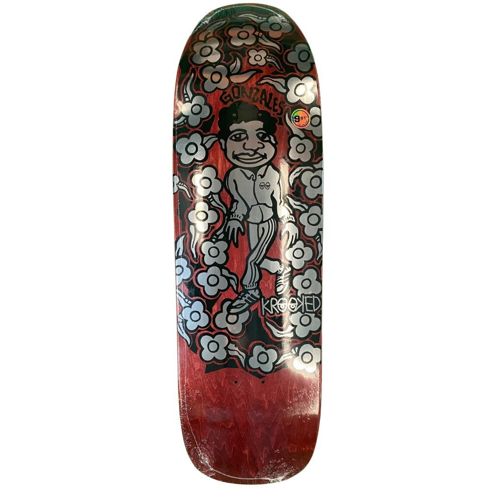 Krooked Sweatpants Foil Gonz Red 9.81 Skateboard Deck