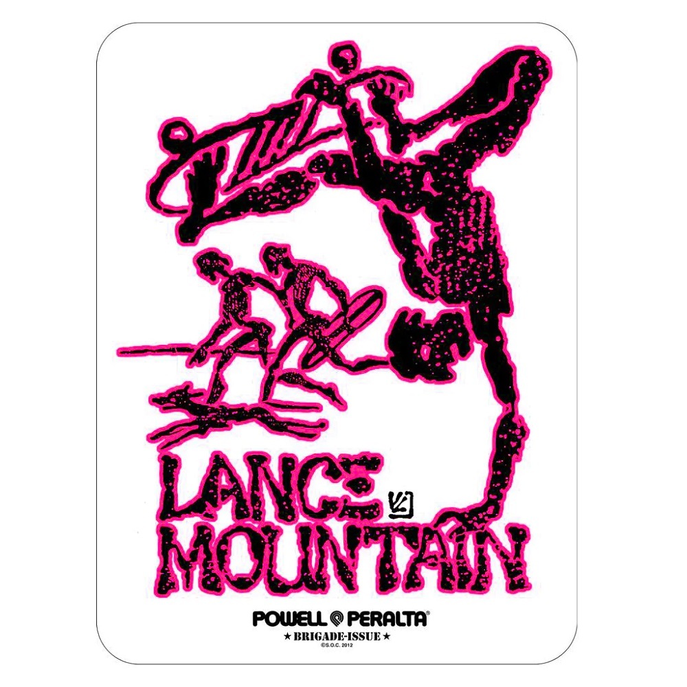 Powell Peralta Bones Brigade Mountain Future Primitive Skateboard Sticker [Colour: Pink]