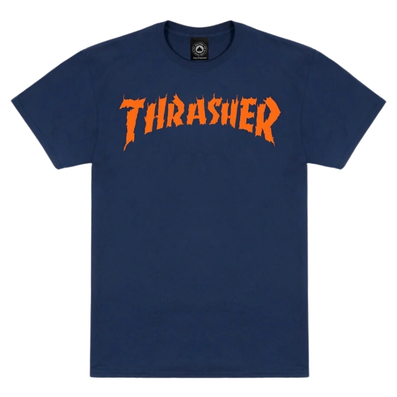 Thrasher Burn It Down Neckface Navy T-Shirt [Size: M]