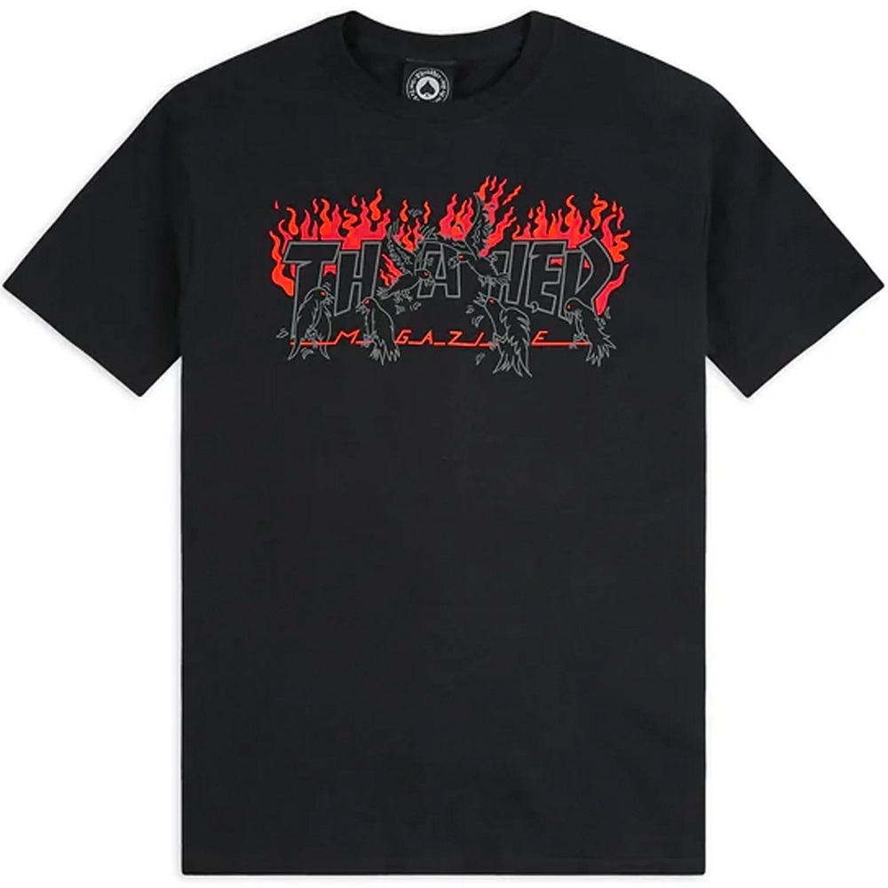Thrasher Crows Black T-Shirt [Size: M]