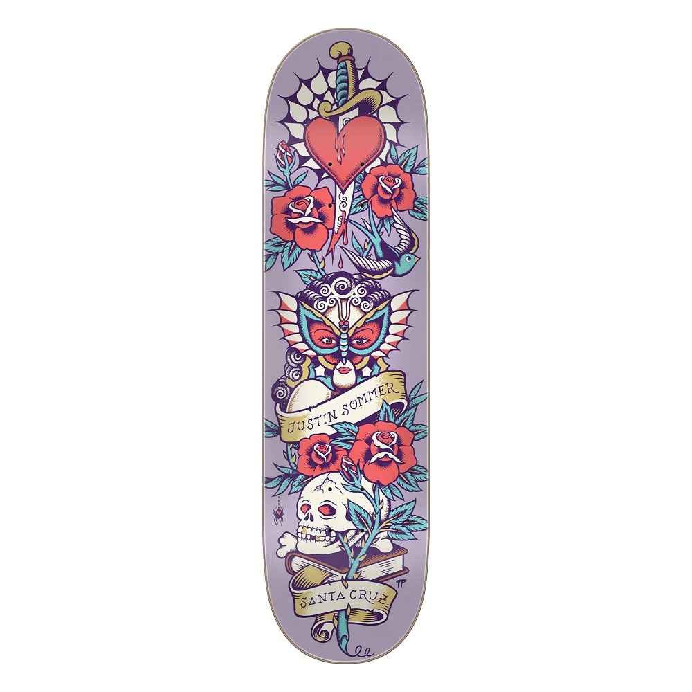 Santa Cruz Sommer Tattooed VX Everslick 8.25 Skateboard Deck