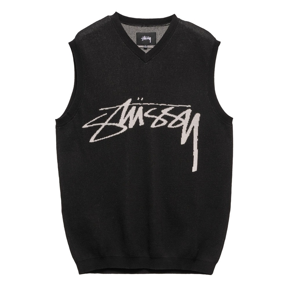 STUSSY SMOOTH STOCK KNIT VEST black