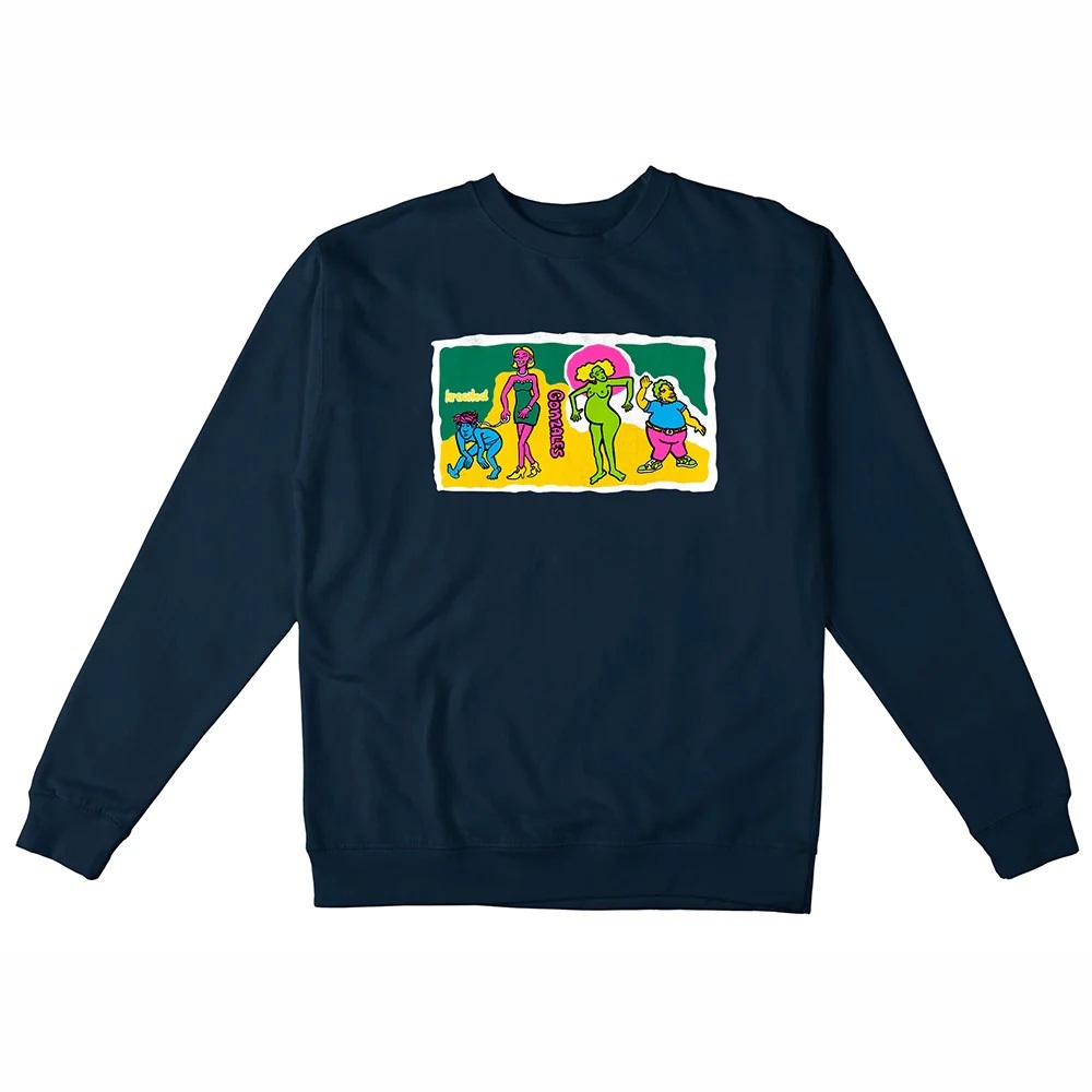 Krooked Family Affair Navy Crew Jumper [Size: M]