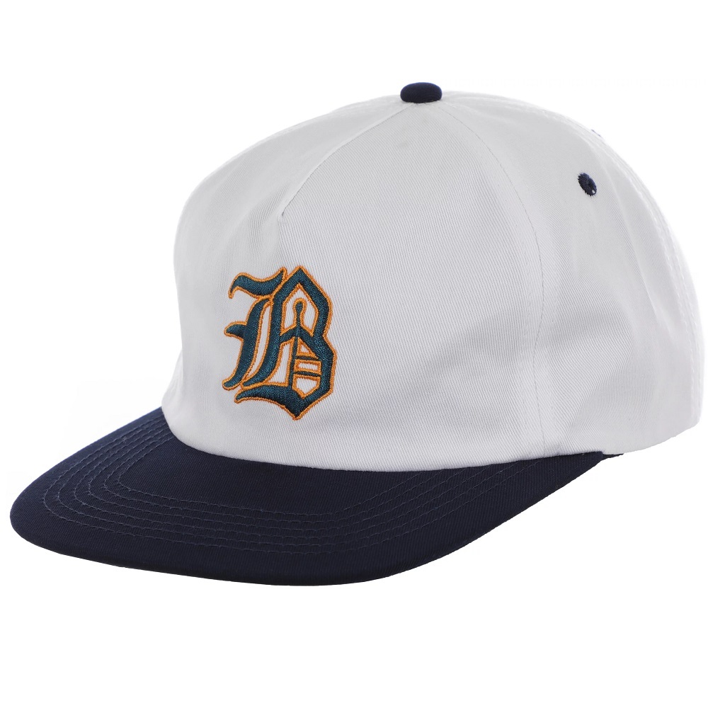 Baker Big B White Navy Snapback Hat