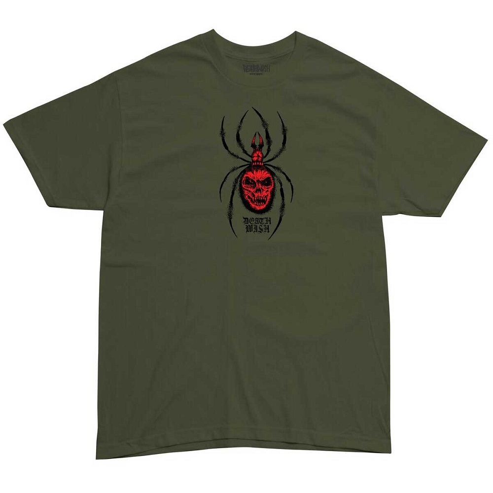 Deathwish Arachnophobia Military Green T-Shirt [Size: L]