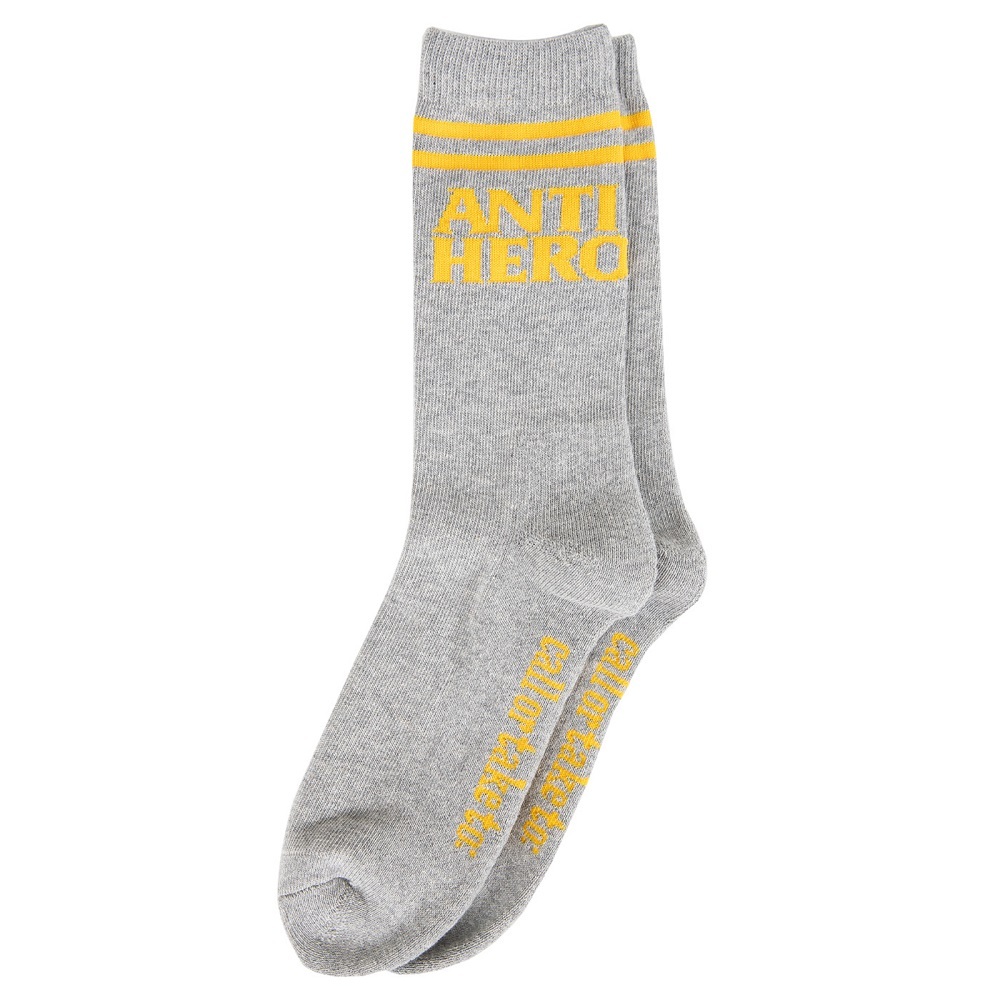 Anti Hero Blackhero If Found 1 Pair Heather Yellow Mens Socks