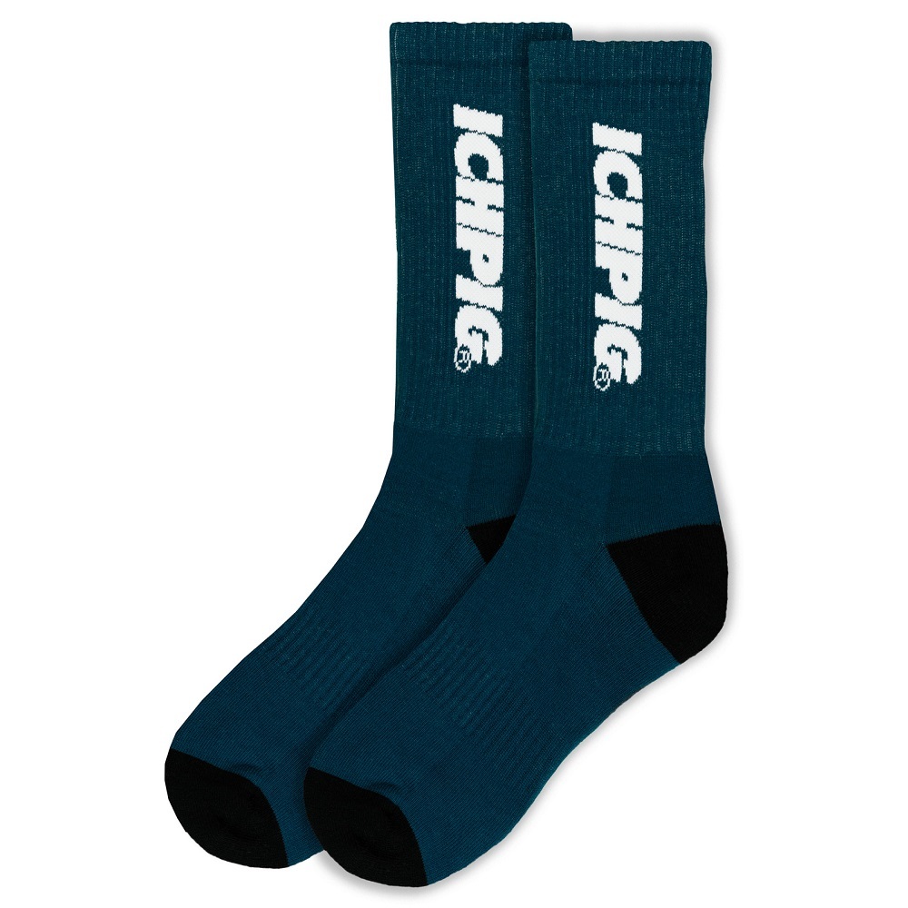 Ichpig Sprinters Calf Teal White Socks