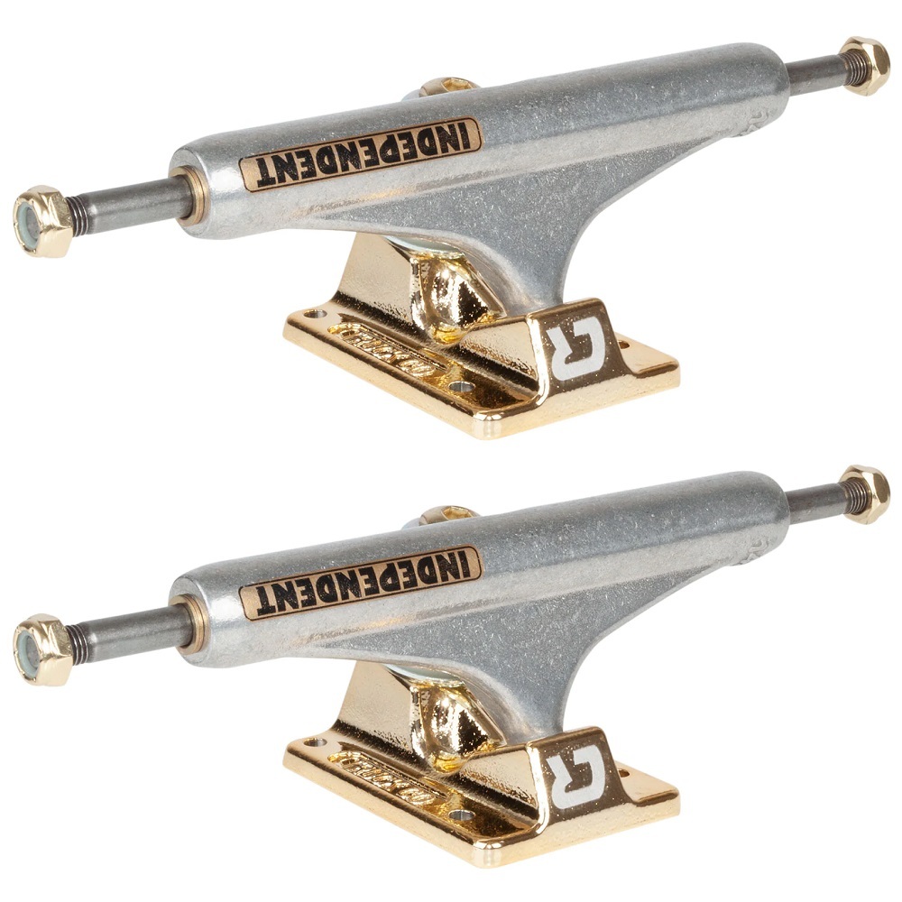 Independent Mid Carlos Riebeiro Silver Gold Set Of 2 Skateboard Trucks [Size: 144]