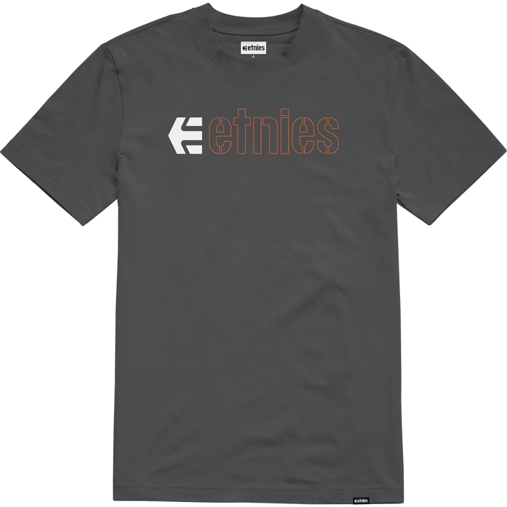 Etnies Ecorp Dark Grey White T-Shirt [Size: S]