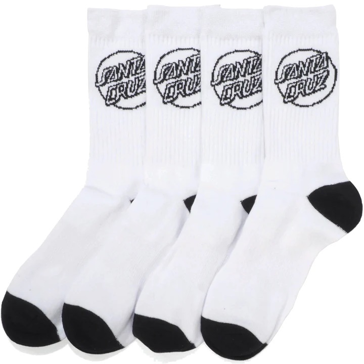 Santa Cruz Opus Dot White 4 Pairs Socks