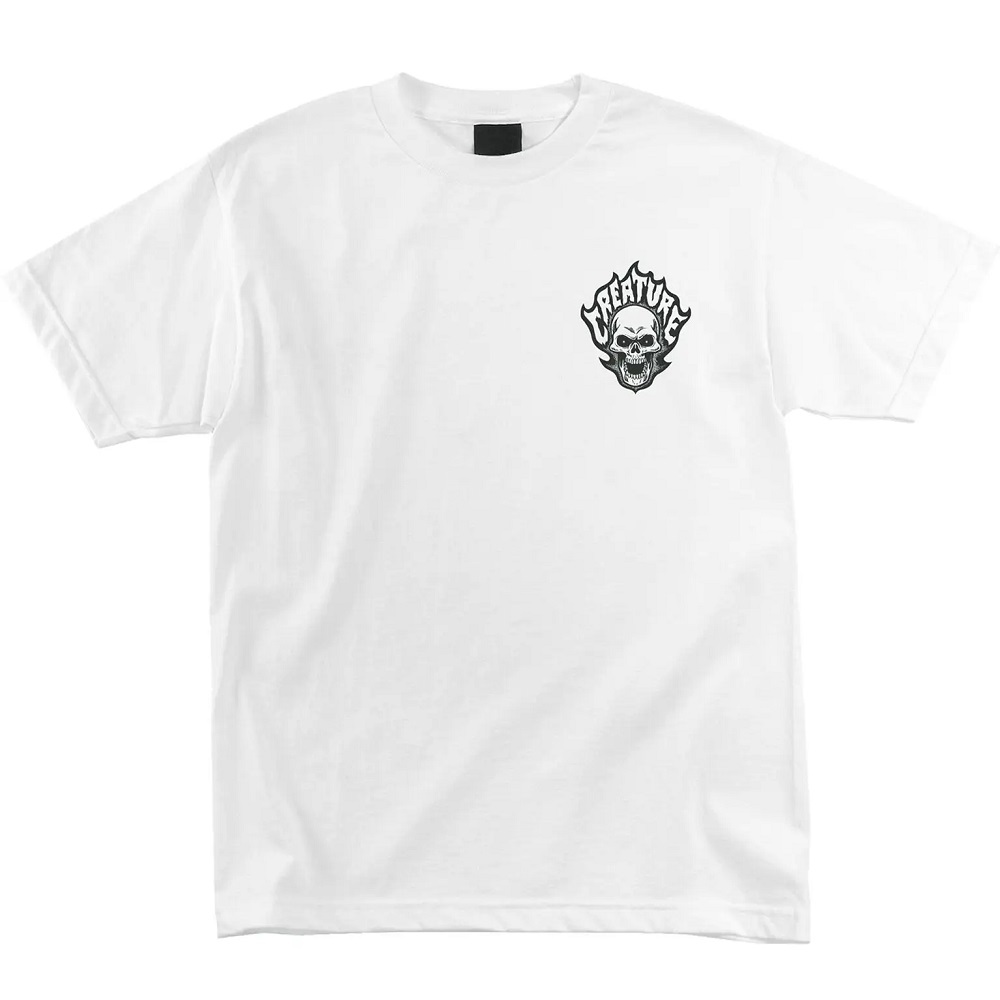Creature Bonehead Flame White T-Shirt [Size: XL]