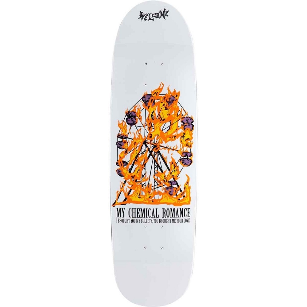 Welcome My Chemical Romance Bullets On Atheme White 8.8 Skateboard Deck