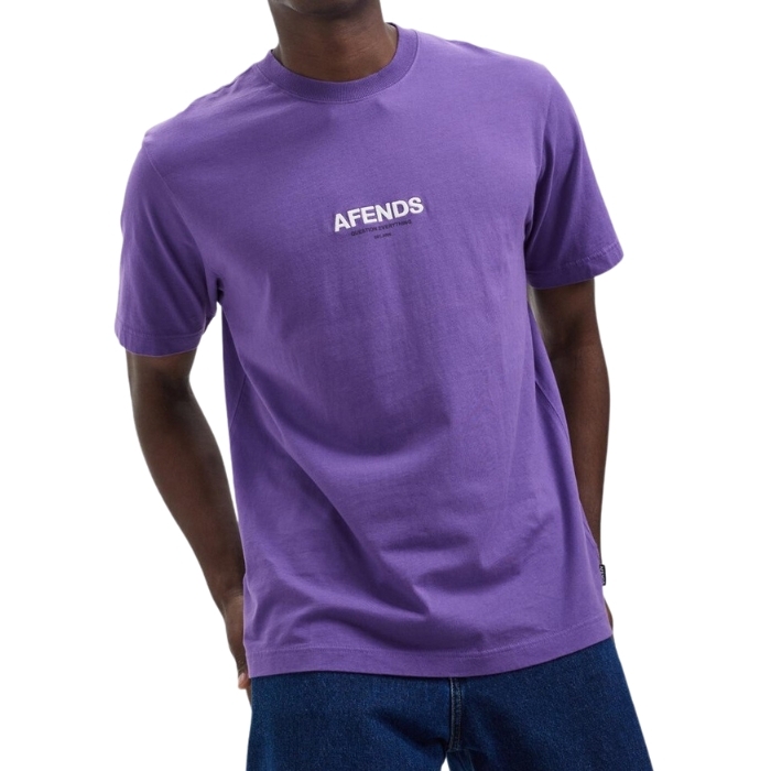 Afends Vinyl Recycled Retro Faded Purple T-Shirt [Size: M]
