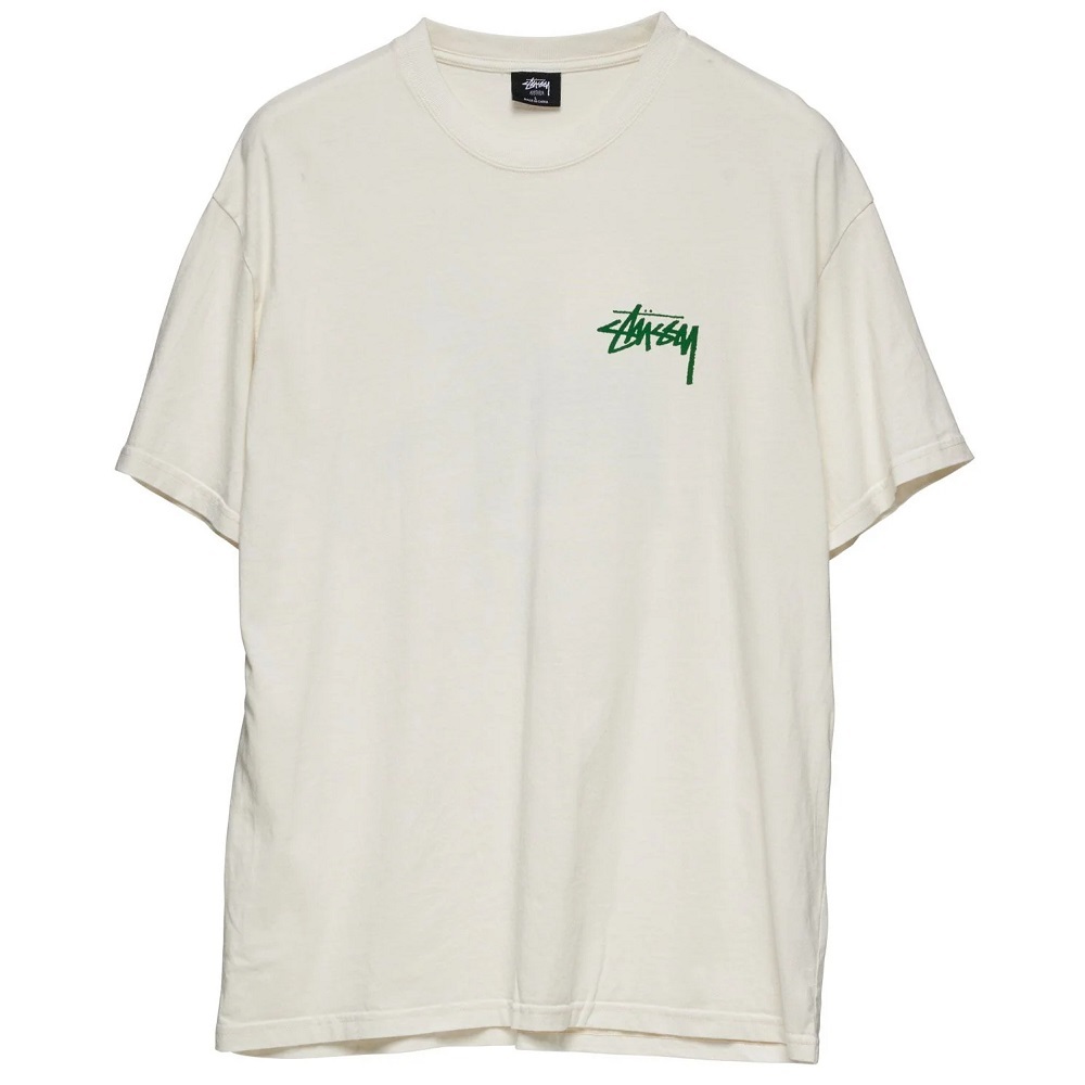 Stussy IST Lion 50 50 Pigment Washed White T-Shirt [Size: S]