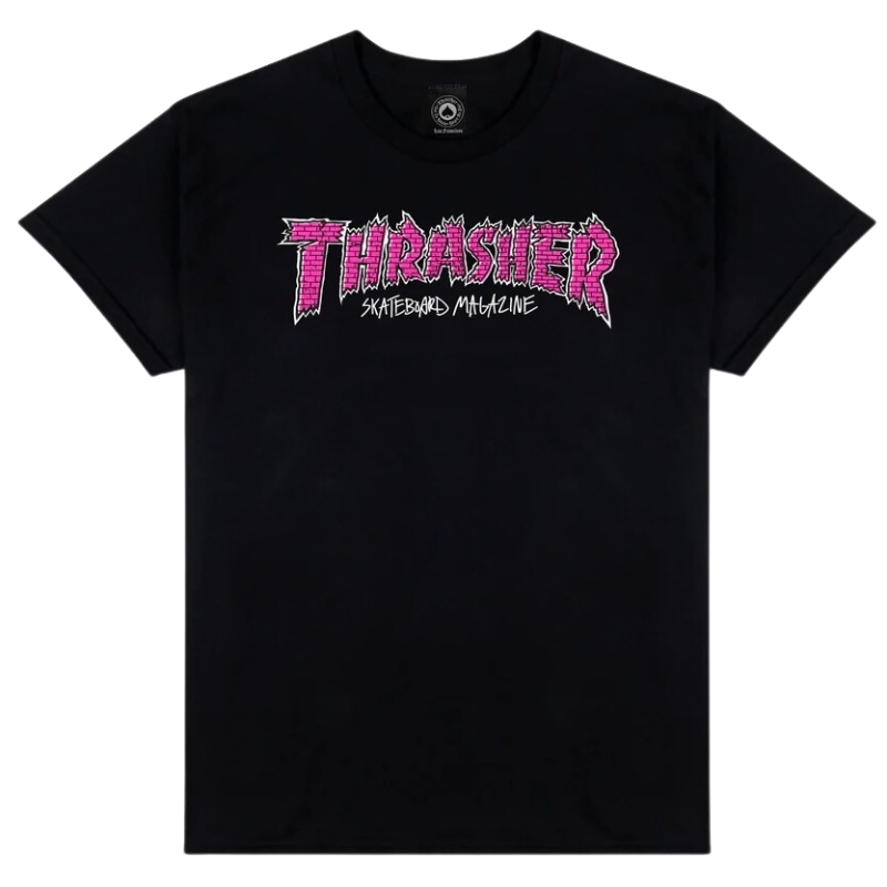 Thrasher Brick Black T-Shirt [Size: S]