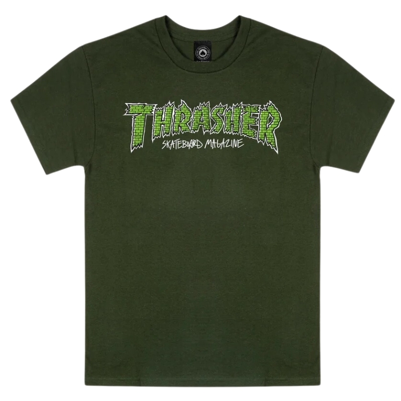 Thrasher Brick Forest Green T-Shirt [Size: S]