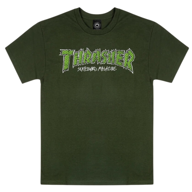 Thrasher Brick Forest Green T-Shirt [Size: M]