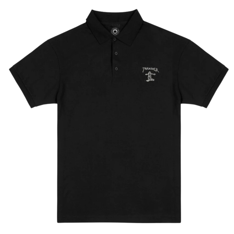 Thrasher Little Gonz Emb Black Polo Button Up Shirt [Size: M]