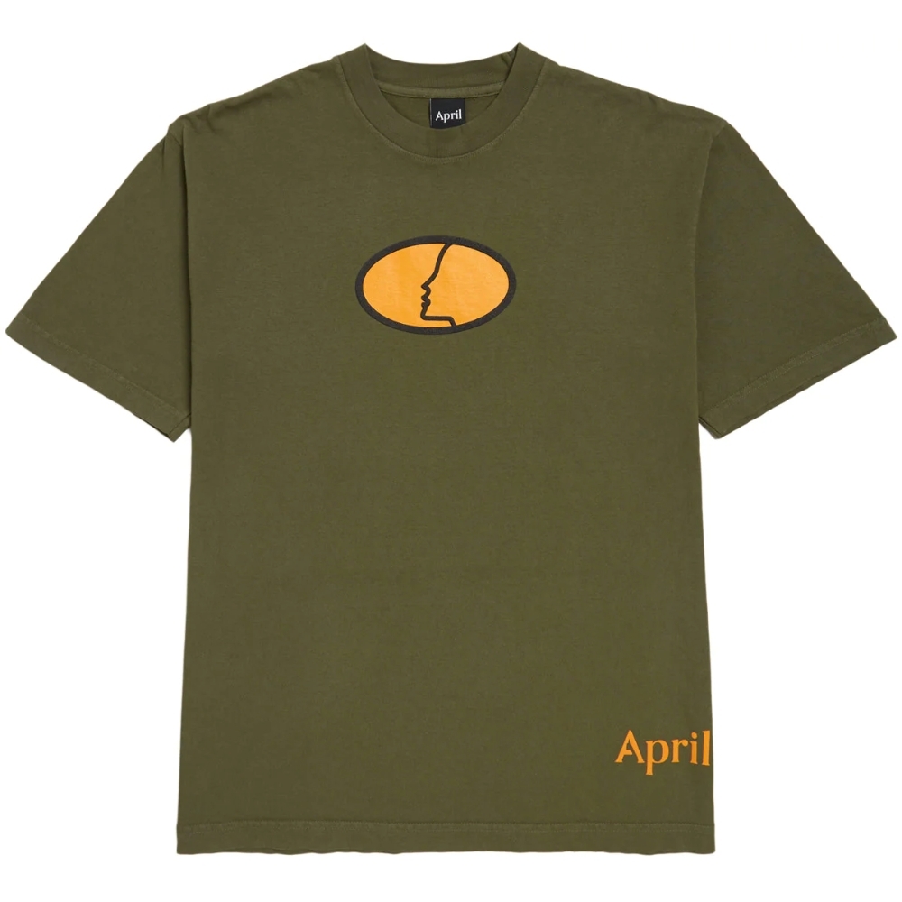 April The Face Army Green T-Shirt [Size: L]