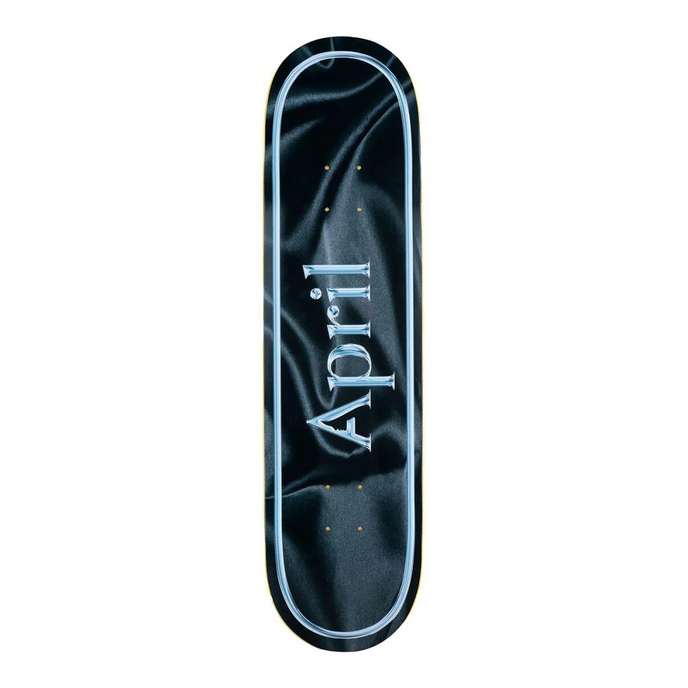 April Black Silk OG Logo Black 8.75 Skateboard Deck