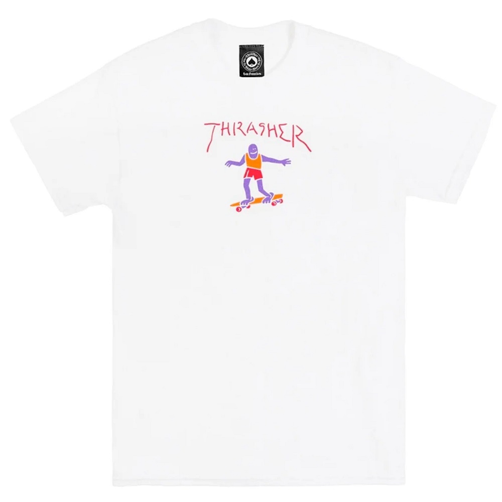 Thrasher Gonz Fill Logo White T-Shirt [Size: L]