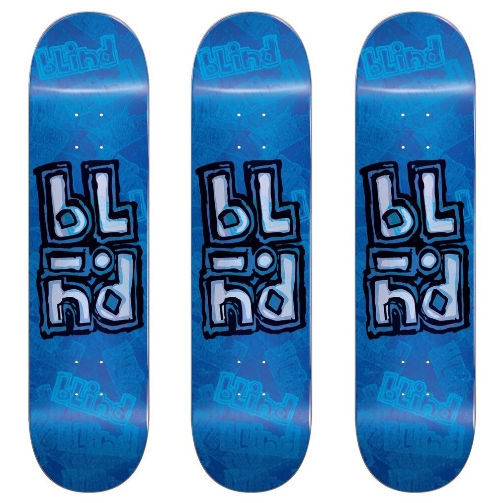 Blind OG Stacked Stamp RHM Blue 8.25 3 Pack Skateboard Decks