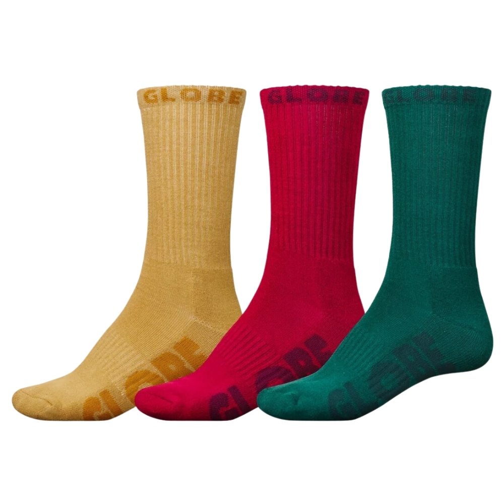 Globe Sustain Crew Assorted 3 Pairs Mens Socks