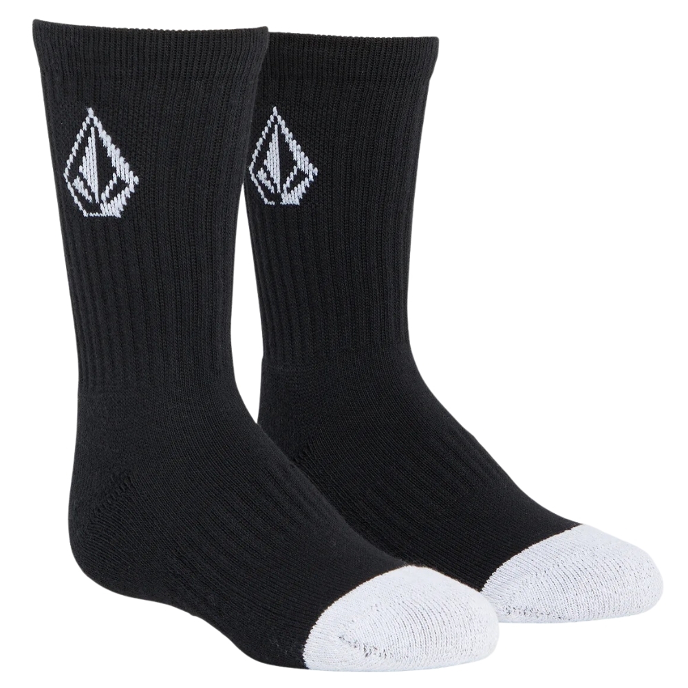 Volcom Full Stone Black 3 Pack Youth Socks