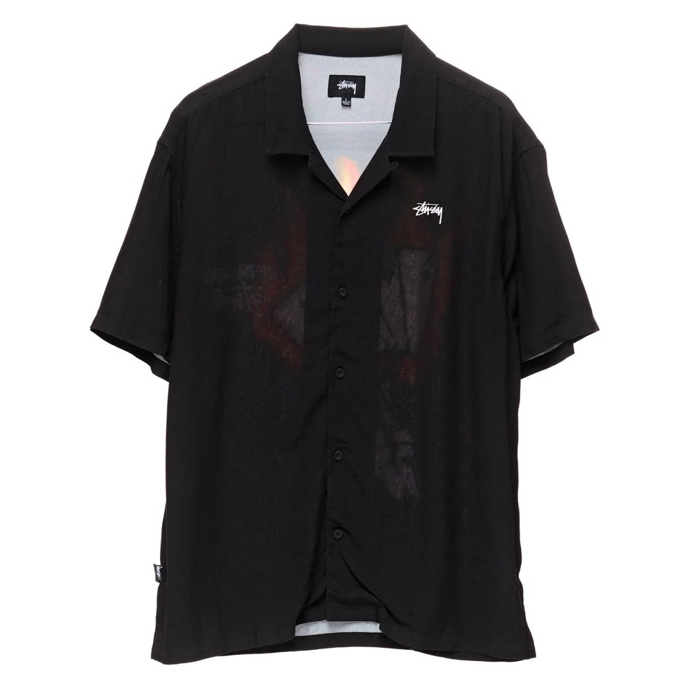 Stussy Flame Black Button Up Shirt [Size: M]