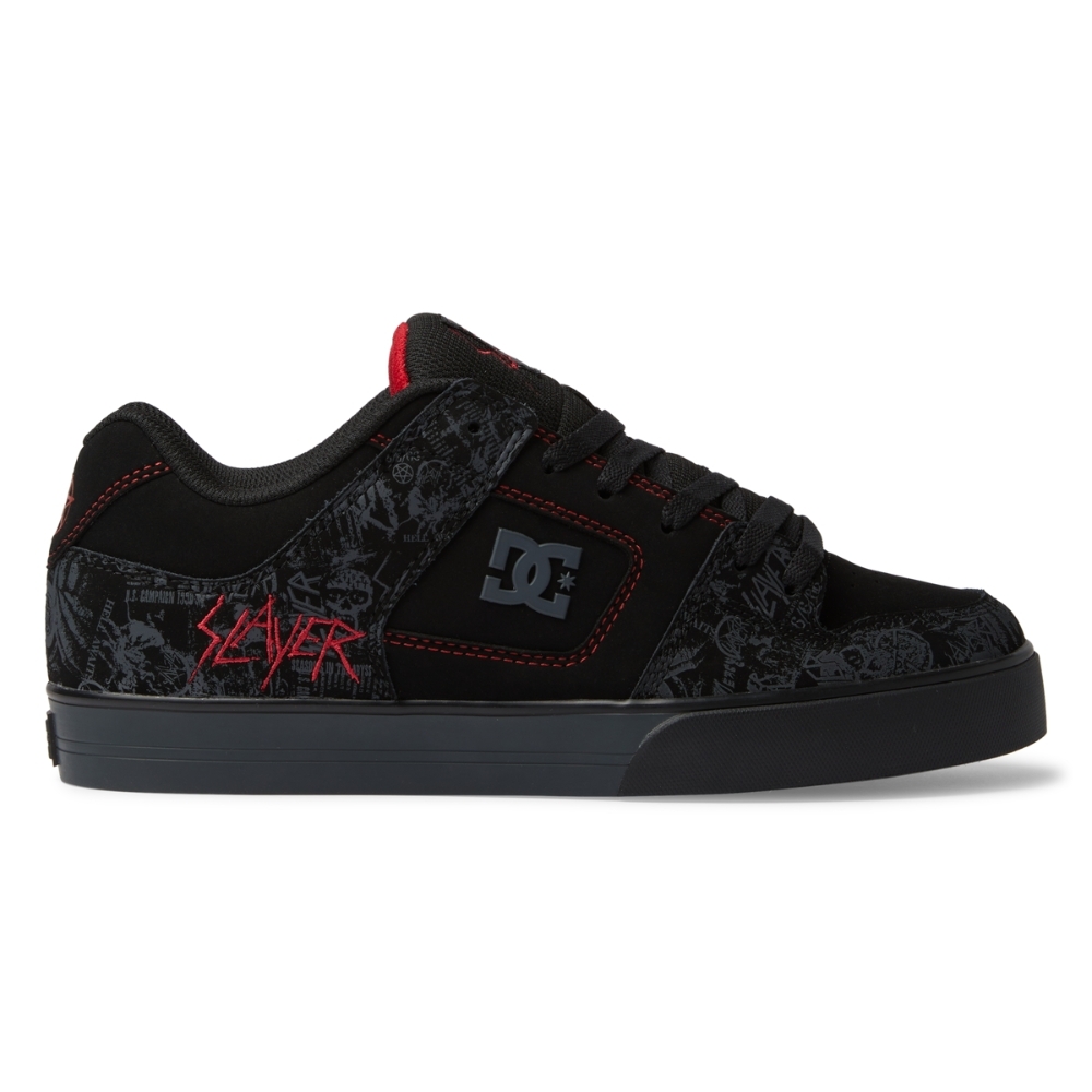 DC X Slayer Pure Black Grey Red Mens Skate Shoes [Size: US 9]