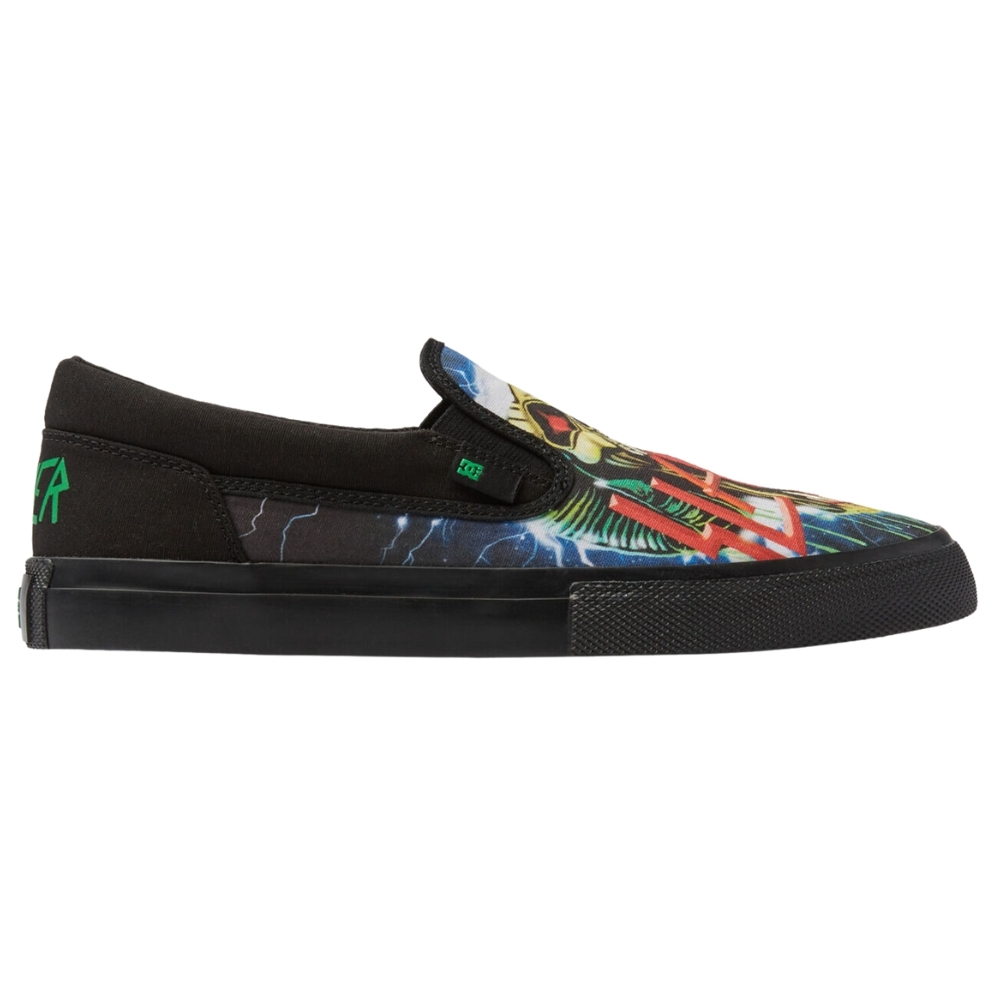 DC X Slayer Manual Slip Black Black Green Mens Skate Shoes [Size: US 8]