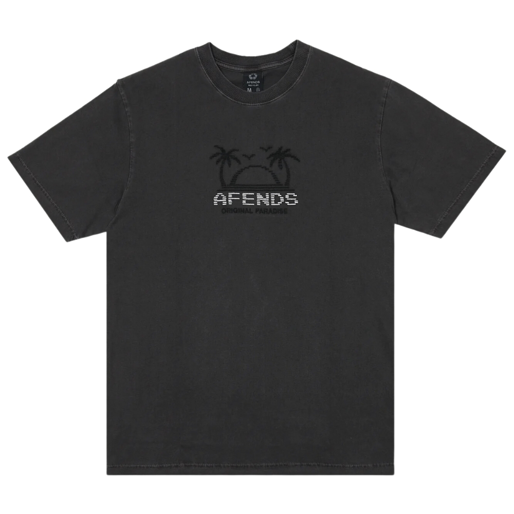 Afends Sunset Recycled Graphic Retro Stone Black T-Shirt [Size: S]