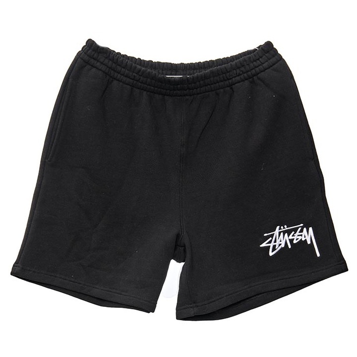 Stussy Solid Stock EMB Black Track Shorts [Size: 34]