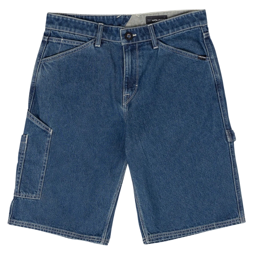 Volcom Labored Indigo Ridge Wash Denim Utility Shorts [Size: 32]