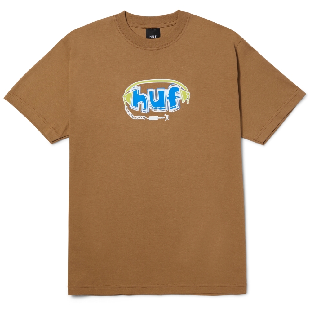 HUF Plug Me In Camel T-Shirt [Size: L]