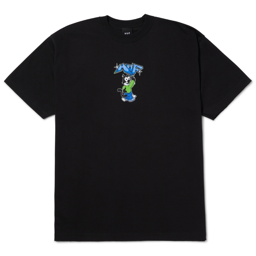 HUF Bad Cat Black T-Shirt [Size: S]