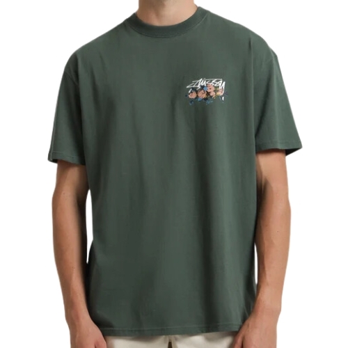 Stussy Roses Heavyweight Fern Green T-Shirt [Size: M]
